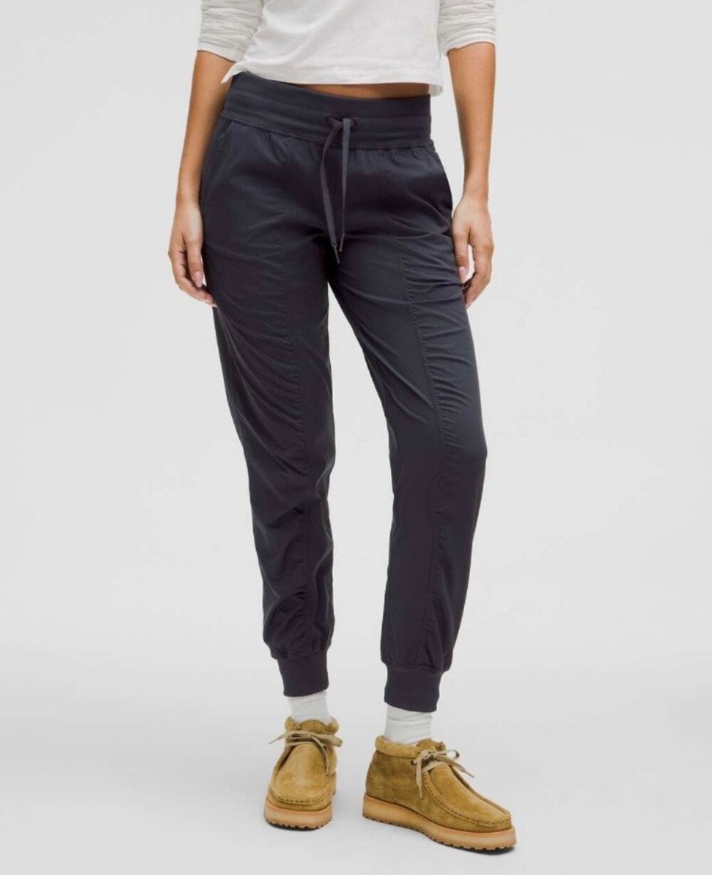 Lululemon Dance Studio Mid Rise Jogger Pants Women's 8 Black Full Length Pockets